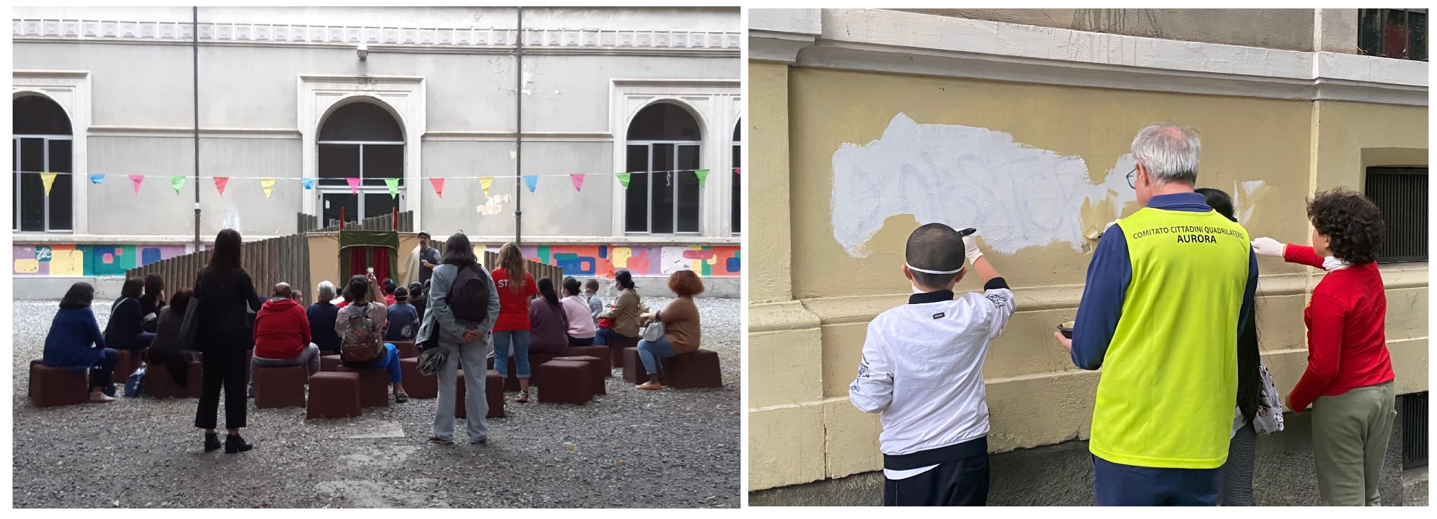 Lo spettacolo di burattini e la pittura dei muri della scuola - 25 Settembre